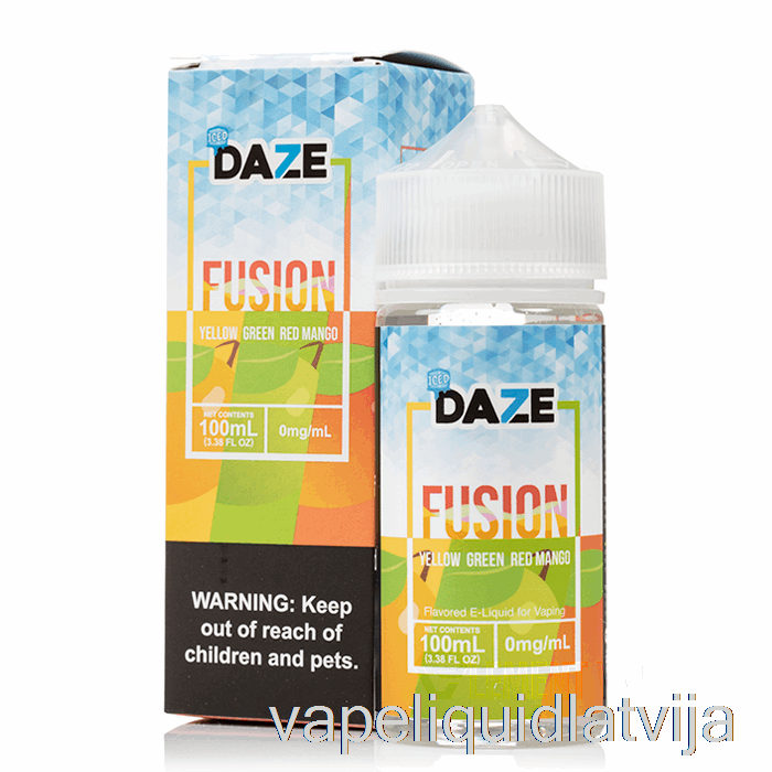 Ledus Dzeltens Zaļš Sarkans Mango - 7 Daze Fusion - 100ml 0mg Vape šķidrums